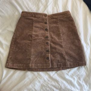 Brown ribbed texture skirt